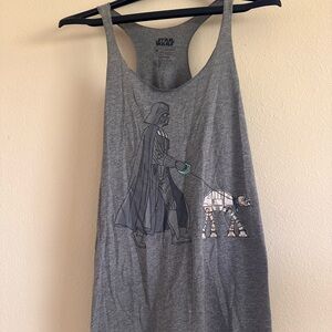 Star Wars Heather Gray Tank Top with Darth Vader Design